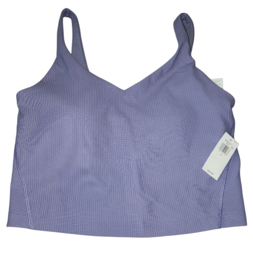 Women's Ribbed Purple Sports Bra / Crop Top Camisole
